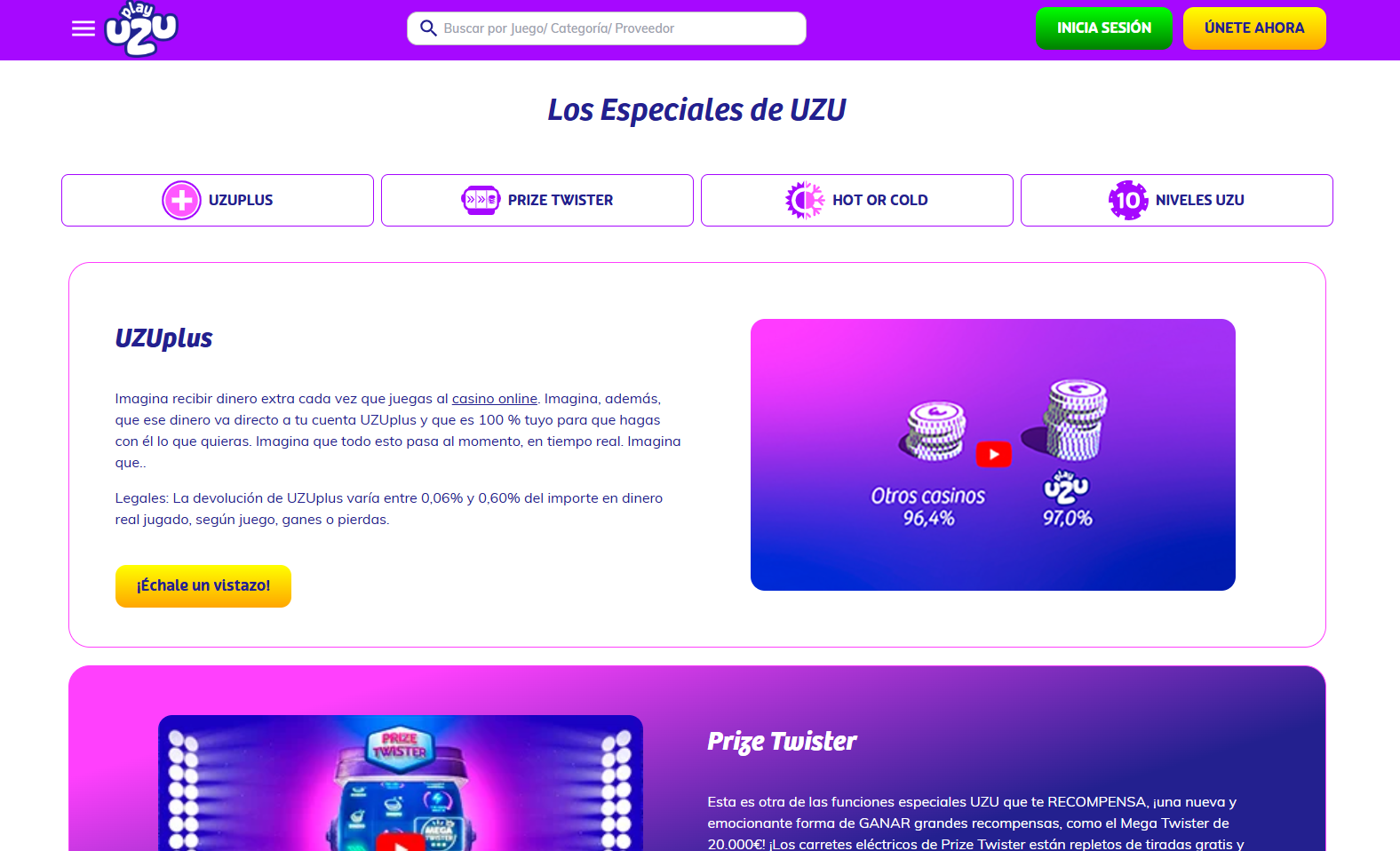 PlayUzu Bonificaciones